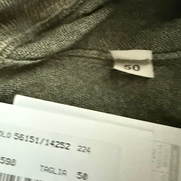 Gran Sasso of Italy NWT FULL Zip Cardigan Sweater Size 50 Green 100% Wool $280RT - Picture 12 of 13